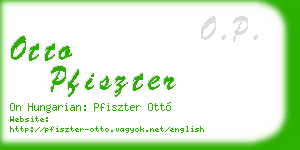 otto pfiszter business card